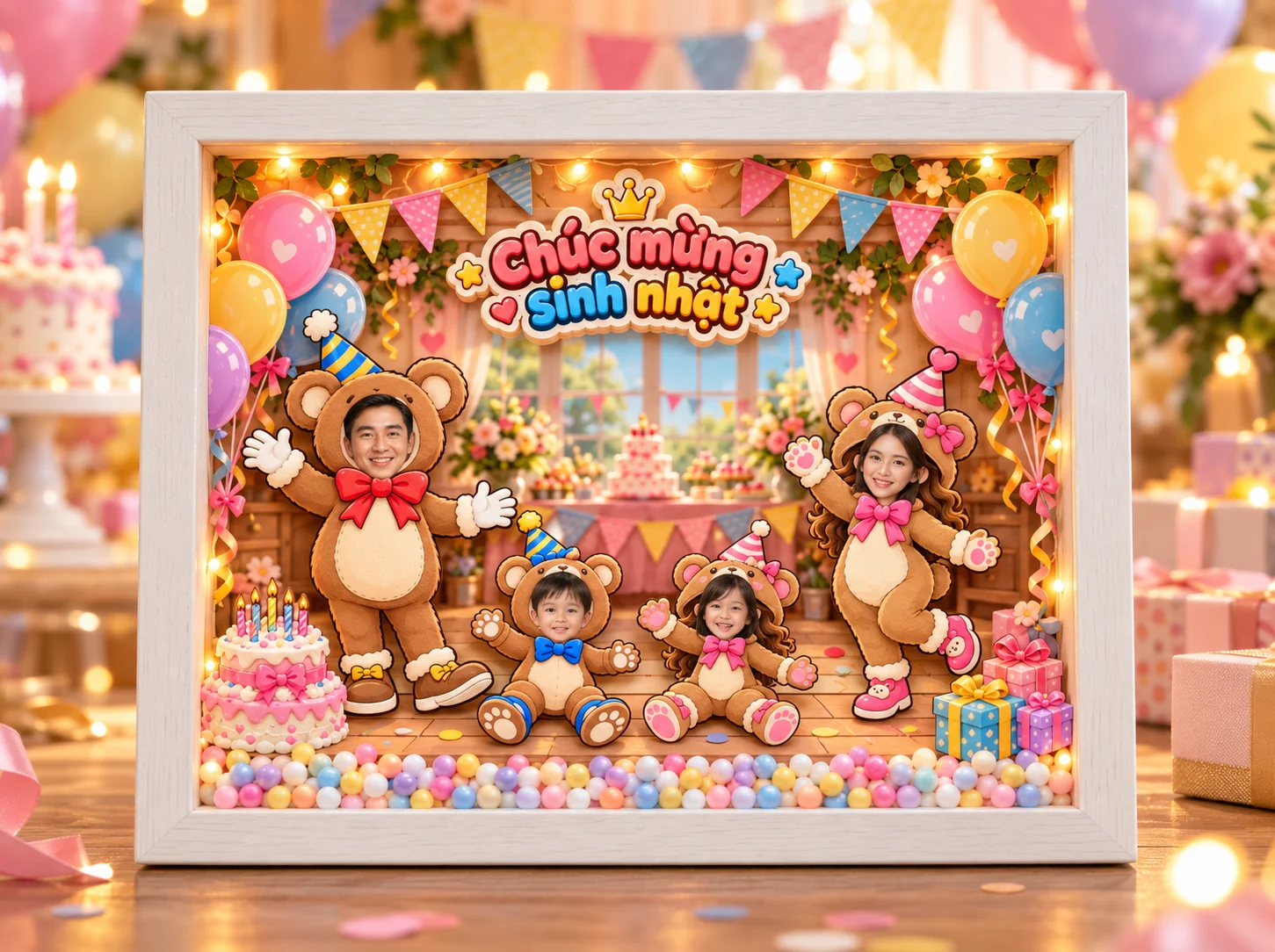 Khung ảnh Gia đình Sinh nhật Happy Birthday 2