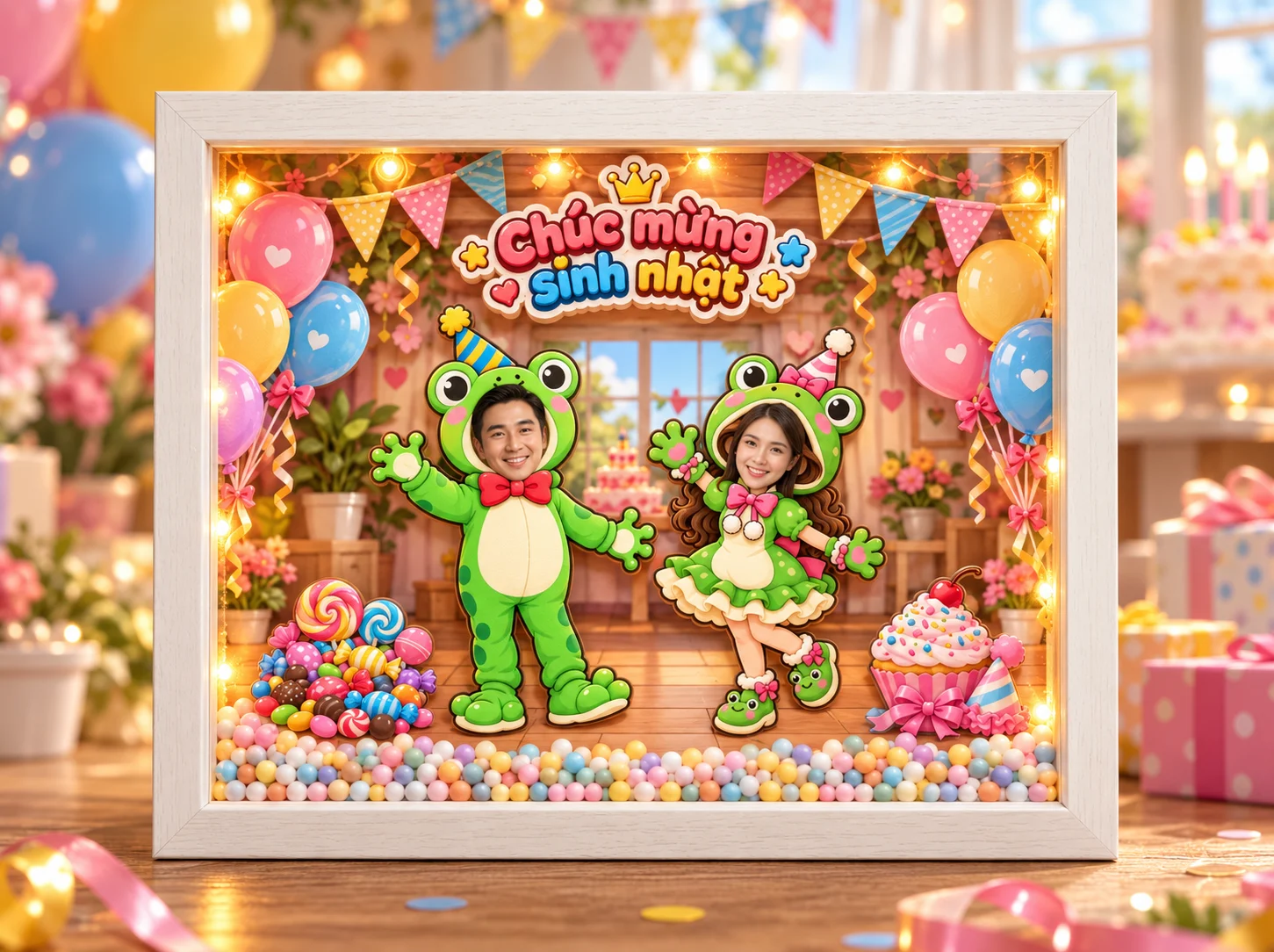 Khung ảnh Gia đình Sinh nhật Happy Birthday 3