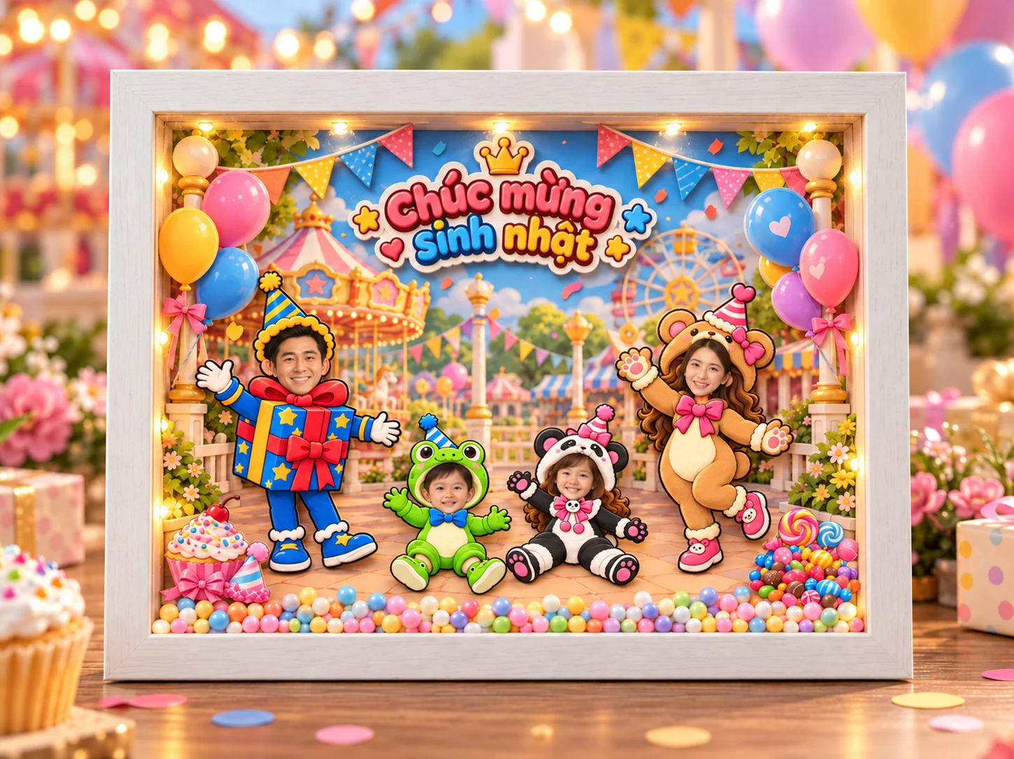 Khung ảnh Gia đình Sinh nhật Happy Birthday 5